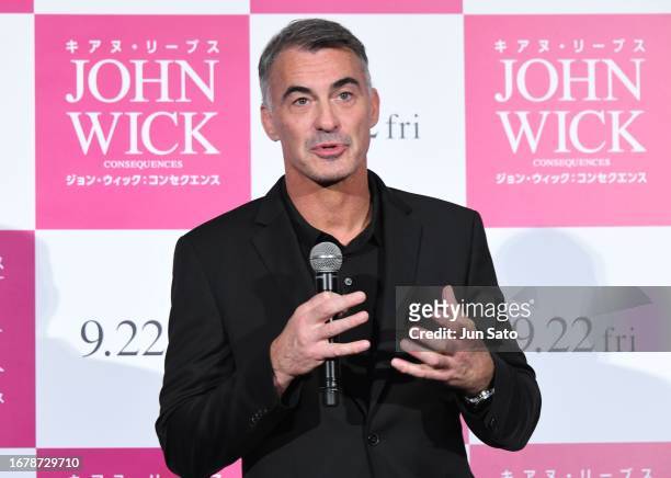 Director Chad Stahelski attends the premier event for "John Wick: Chapter 4" at Roppongi Hills on September 13, 2023 in Tokyo, Japan.