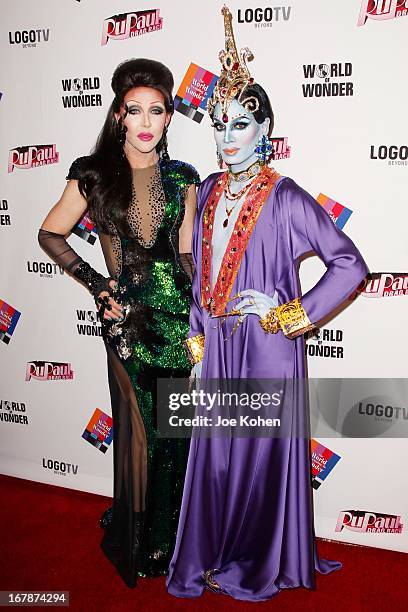 Drag performers Chad Michaels and Raja attned "RuPaul's Drag Race" Season 5 Finale, Reunion & Coronation Taping on May 1, 2013 in North Hollywood,...