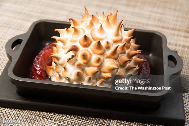 Baked Alaska dessert served at The Grill Room inside Capella Hotel in Washington, D.C. On April 11, 2013. FOOD 4/24 -- For Tom's preview on the Grill...