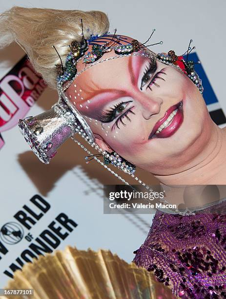 Penny Tration attends the Finale, Reunion & Coronation Taping Of Logo TV's "RuPaul's Drag Race" Season 5 on May 1, 2013 in North Hollywood,...