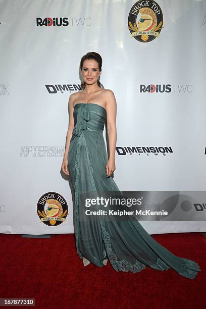 Actress Andrea Osvart arrives for the Aftershock premiere at Mann Chinese 6 on May 1, 2013 in Los Angeles, California.