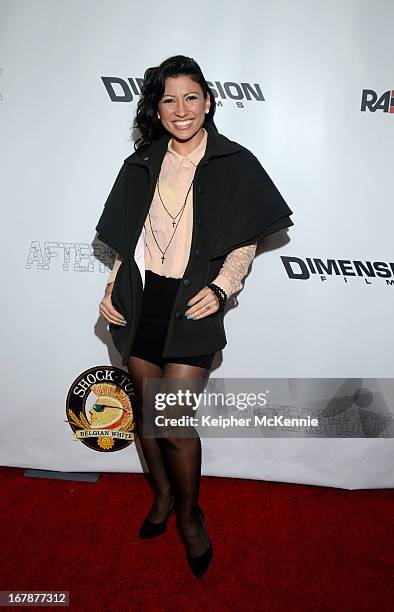 Actress Vanessa Born arrives for the Aftershock premiere at Mann Chinese 6 on May 1, 2013 in Los Angeles, California.