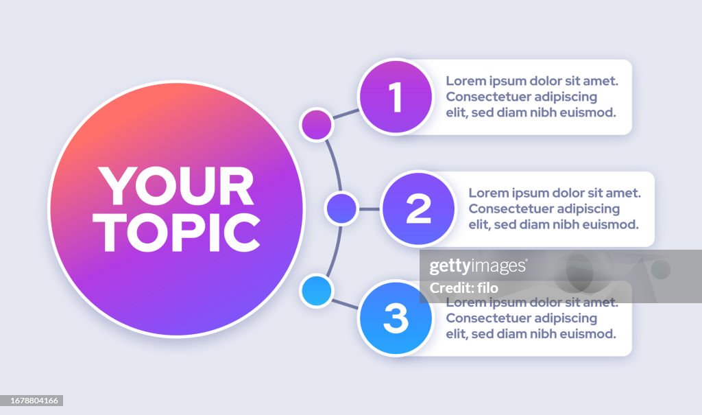 Subcategories Examples Infographic Three Subcategories Design High-Res Vector Graphic - Getty ...