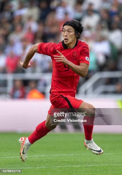 Guesung Cho of South Korea during the international friendly match between Korea Republic and Saudi Arabia at St James' Park on September 12, 2023 in...