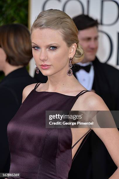 Singer Taylor Swift arrives at the 70th Annual Golden Globe Awards held at The Beverly Hilton Hotel on January 13, 2013 in Beverly Hills, California.