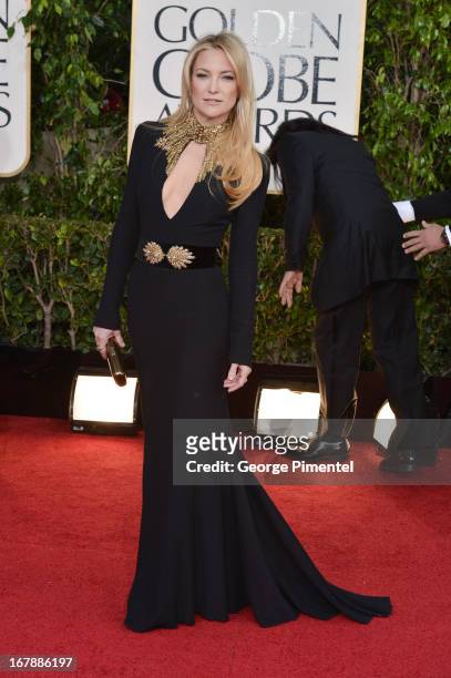 Actress Kate Hudson arrives at the 70th Annual Golden Globe Awards held at The Beverly Hilton Hotel on January 13, 2013 in Beverly Hills, California.