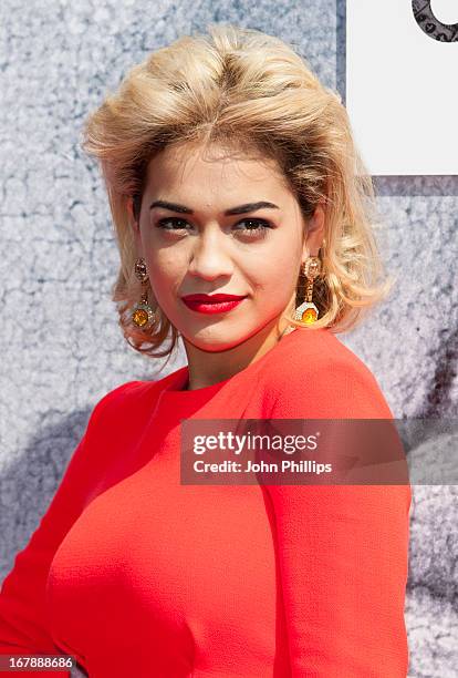 Rita Ora attends temporary shop showcasing British fashion design at Bicester Village on May 2, 2013 in Bicester, England.