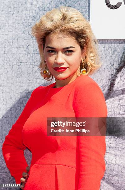 Rita Ora attends temporary shop showcasing British fashion design at Bicester Village on May 2, 2013 in Bicester, England.