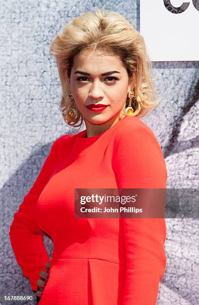 Rita Ora attends temporary shop showcasing British fashion design at Bicester Village on May 2, 2013 in Bicester, England.