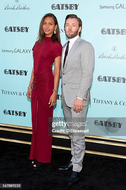 Joel Edgerton and Alexis Blake attend "The Great Gatsby" world premiere at Alice Tully Hall at Lincoln Center on May 1, 2013 in New York City.