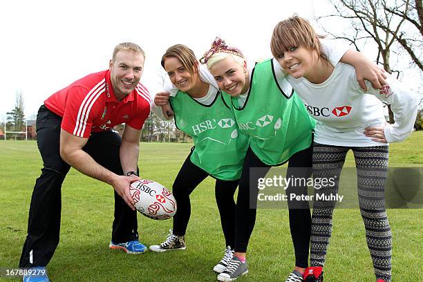 Ulster's Stephen Ferris coaches young people from the The Prince's Trust Fairbridge programme during an HSBC rugby event in the build-up to the 2013...