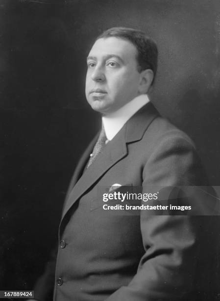 Camillo Castiglioni, Italian-Austrian industrialist, stock exchange speculator and pionieer of the Austrian aviation. Photograph. 1920. Camillo...