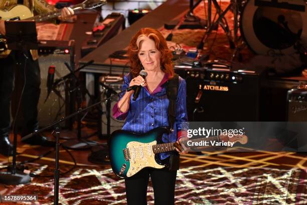 Bonnie Raitt performs onstage at The Americana Music Association 22nd Annual Honors & Awards Show on September 20, 2023 at the Ryman Auditorium in...