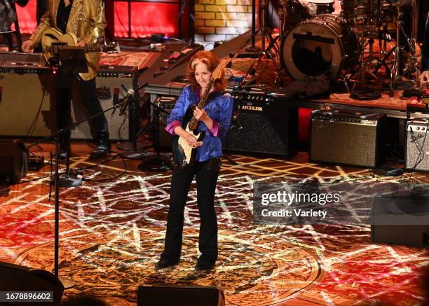 Bonnie Raitt performs onstage at The Americana Music Association 22nd Annual Honors & Awards Show on September 20, 2023 at the Ryman Auditorium in...