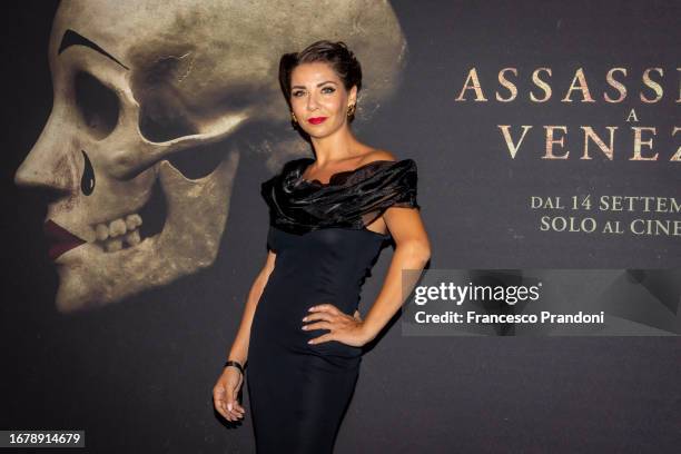 Ida Galati attends the Italian premiere of the movie "A Haunting In Venice " at Museo Bagatti Valsecchi on September 13, 2023 in Milan, Italy.