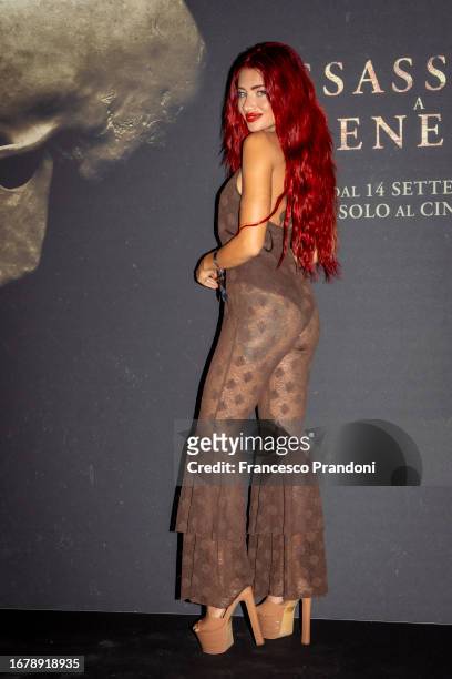 Alessandra Gilioli attends the Italian premiere of the movie "A Haunting In Venice " at Museo Bagatti Valsecchi on September 13, 2023 in Milan, Italy.