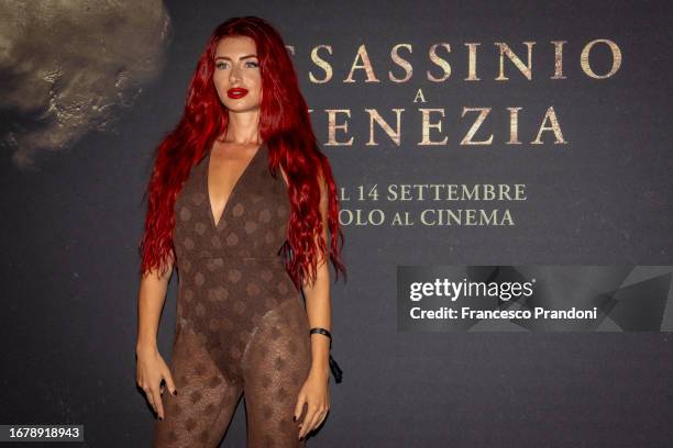 Alessandra Gilioli attends the Italian premiere of the movie "A Haunting In Venice " at Museo Bagatti Valsecchi on September 13, 2023 in Milan, Italy.