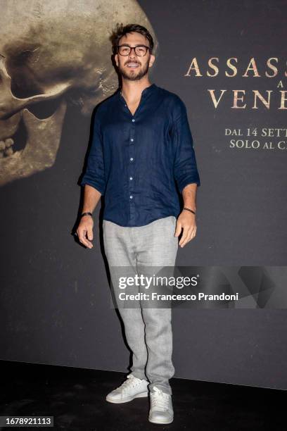 Michele Molteni attends the Italian premiere of the movie "A Haunting In Venice " at Museo Bagatti Valsecchi on September 13, 2023 in Milan, Italy.