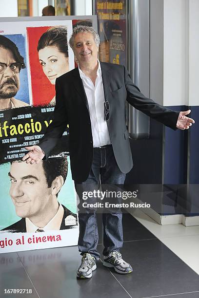 Enzo Iacchetti attends the "Mi Rifaccio Vivo" photocall at Cinema Adriano on May 2, 2013 in Rome, Italy.