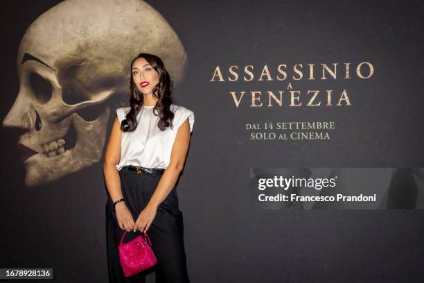 Gaia Visco Girardi attends the Italian premiere of the movie "A Haunting In Venice " at Museo Bagatti Valsecchi on September 13, 2023 in Milan, Italy.