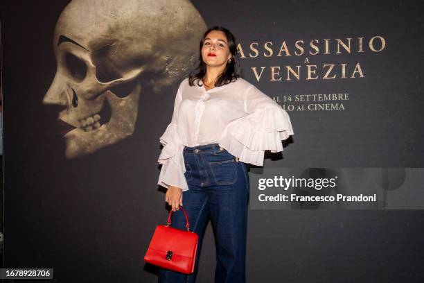 Diletta Secco attends the Italian premiere of the movie "A Haunting In Venice " at Museo Bagatti Valsecchi on September 13, 2023 in Milan, Italy.