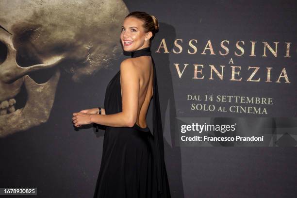 Miryea Stabile attends the Italian premiere of the movie "A Haunting In Venice " at Museo Bagatti Valsecchi on September 13, 2023 in Milan, Italy.