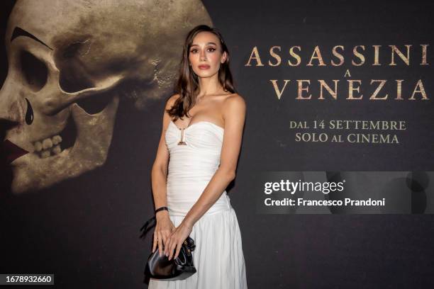 Antonia Sorocean attends the Italian premiere of the movie "A Haunting In Venice " at Museo Bagatti Valsecchi on September 13, 2023 in Milan, Italy.