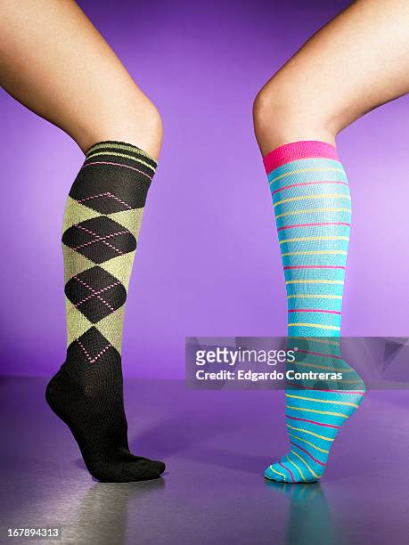 legs and socks - knee length stock-fotos und bilder