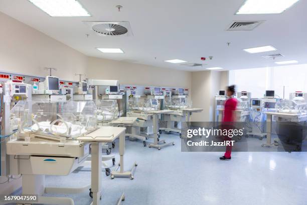 babies and nurse in a special baby care unit. - sleep hygiene stock pictures, royalty-free photos & images