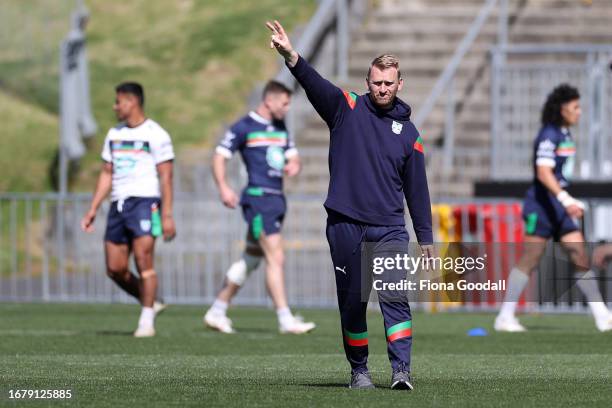 New Zealand Warriors coach Andrew Webster during a Warriors training session at Mt Smart Stadium on September 14, 2023 in Auckland, New Zealand.