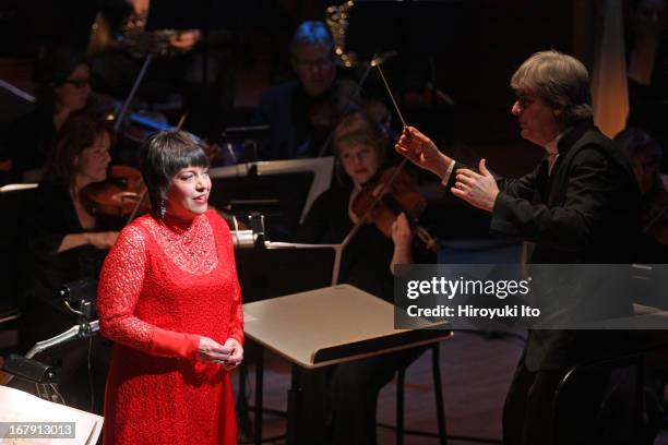 Swedish Chamber Orchestra performing at Alice Tully Hall on Thursday night, April 25, 2013.This image:The soprano Nina Stemme performing with the...