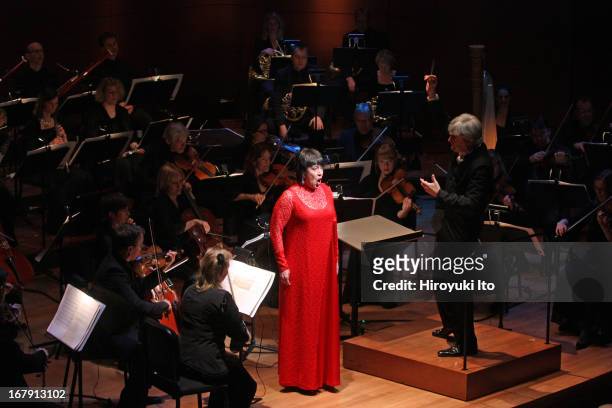 Swedish Chamber Orchestra performing at Alice Tully Hall on Thursday night, April 25, 2013.This image:The soprano Nina Stemme performing with the...