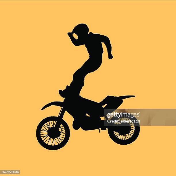 motor cycle tip of the hat - motorcycle jump stock illustrations
