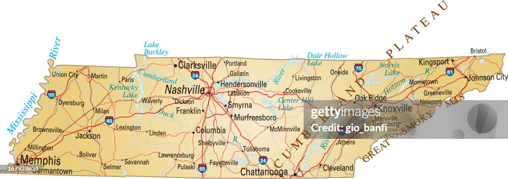Map Of Tennessee High-Res Vector Graphic - Getty Images