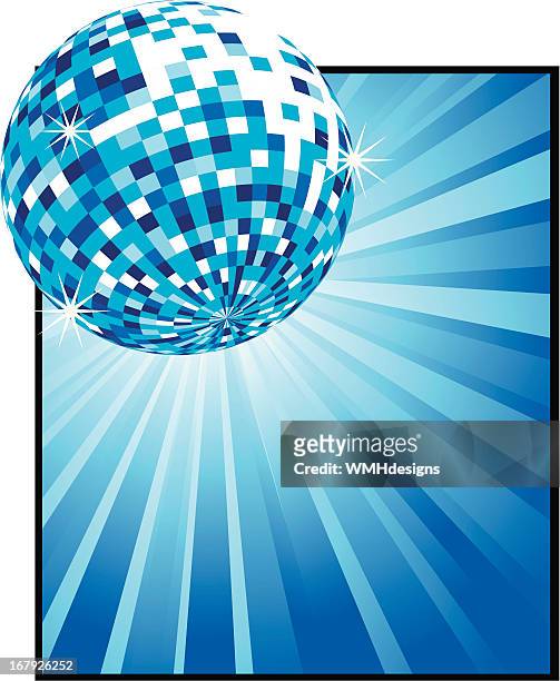ブルーのディスコボールの背景 - ミラーボール点のイラスト素材／クリップアート素材／マンガ素材／アイコン素材