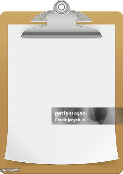 ilustraciones, imágenes clip art, dibujos animados e iconos de stock de portapapeles - tablilla con sujetapapeles