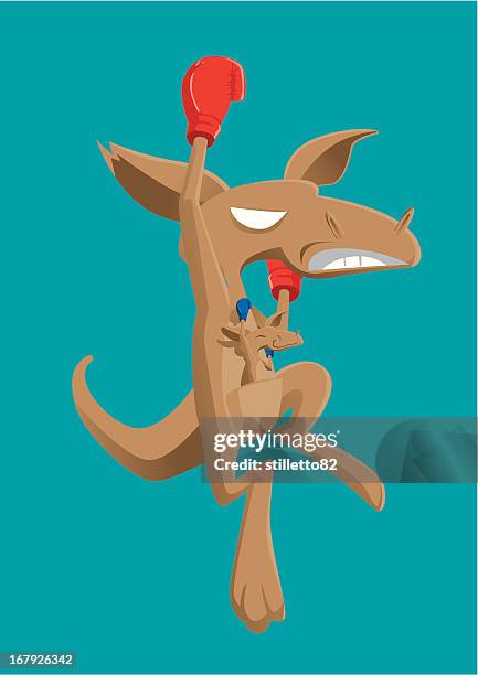 kangaroo uppercut - family moving boxes stock illustrations