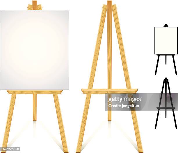 artist easel - art easel stock illustrations