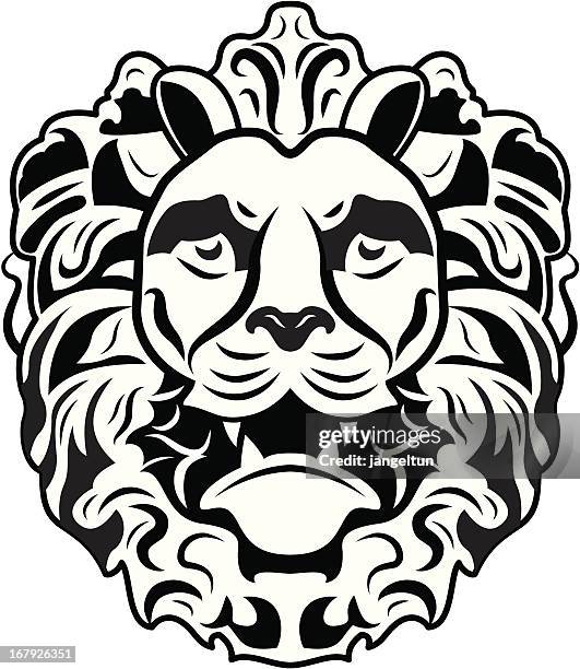 lion head - coat of arms stock illustrations