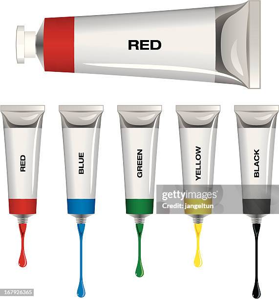 stockillustraties, clipart, cartoons en iconen met paint tubes - paint tube