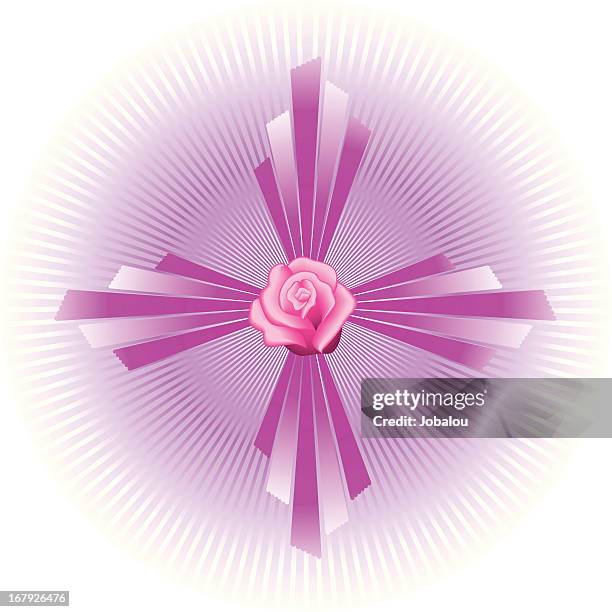 spiritual cross shape with rose - communion stock illustrations