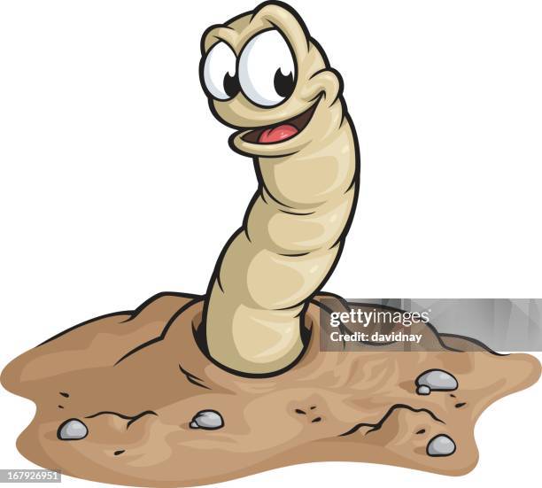 süße wurm - earthworm stock-grafiken, -clipart, -cartoons und -symbole