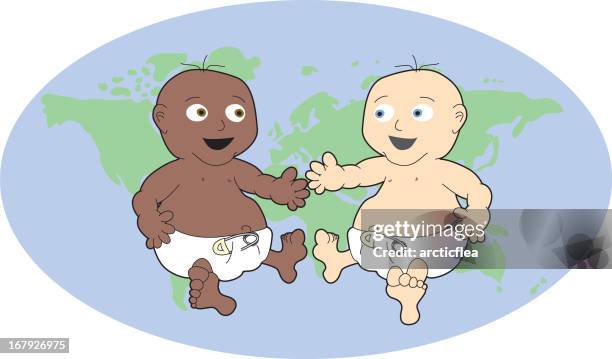 babies of the world unite! - united nations building stock illustrations