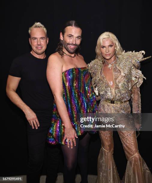 Designers David Blond, Phillipe Blond and Jonathan Van Ness attend The Blonds fashion show during New York Fashion Week The Shows at Gallery at...