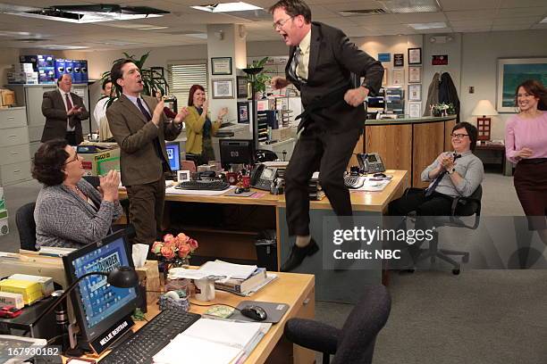 Livin' The Dream" Episode 921 -- Pictured: Phyllis Smith as Phyllis Vance, Brian Baumgartner as Kevin Malone, Ed Helms as Andy Bernard, Kate Flannery...