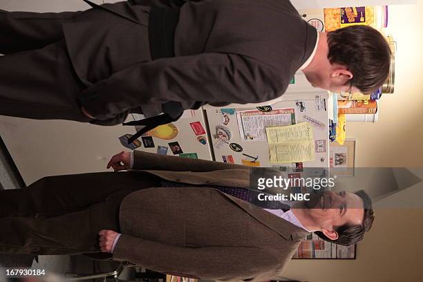 Livin' The Dream" Episode 921 -- Pictured: Rainn Wilson as Dwight Schrute, Ed Helms as Andy Bernard --