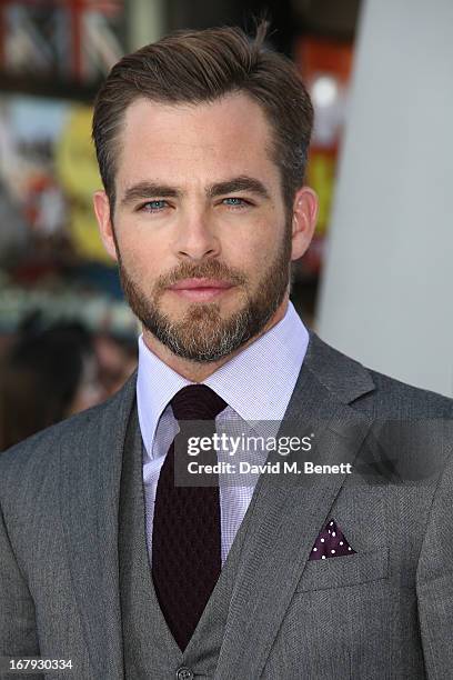 Actor Chris Pine attends the UK Premiere of 'Star Trek Into Darkness' at The Empire Cinema on May 2, 2013 in London, England.