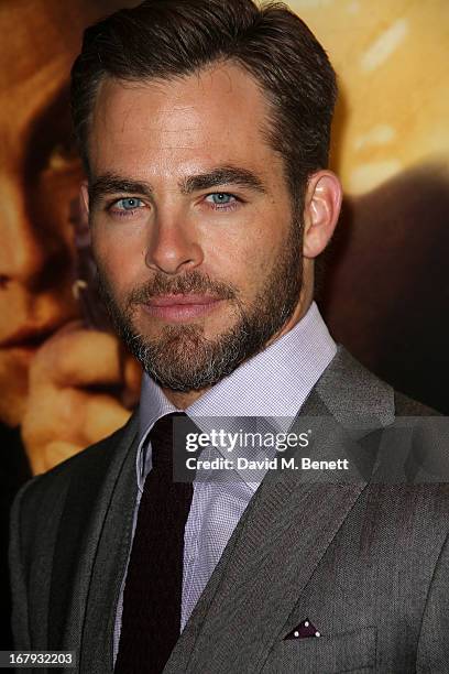 Actor Chris Pine attends the UK Premiere of 'Star Trek Into Darkness' at The Empire Cinema on May 2, 2013 in London, England.