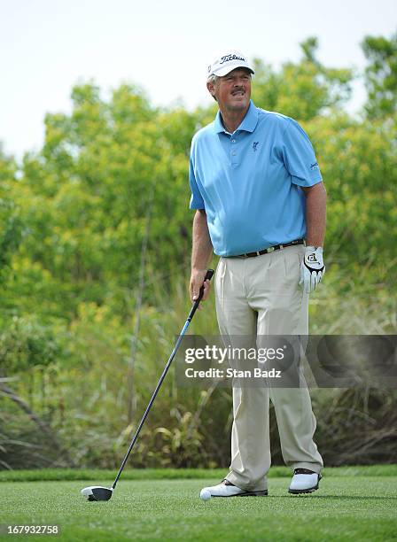 Jay Don Blake plays the fourth hole during the final round of the Legends Division at the Liberty Mutual Insurance Legends of Golf at The Westin...