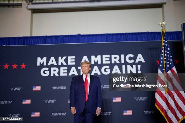 Dubuque, Iowa Former President Donald Trump arrives for a rally, Wednesday, Sept. 20 in Dubuque, Iowa.